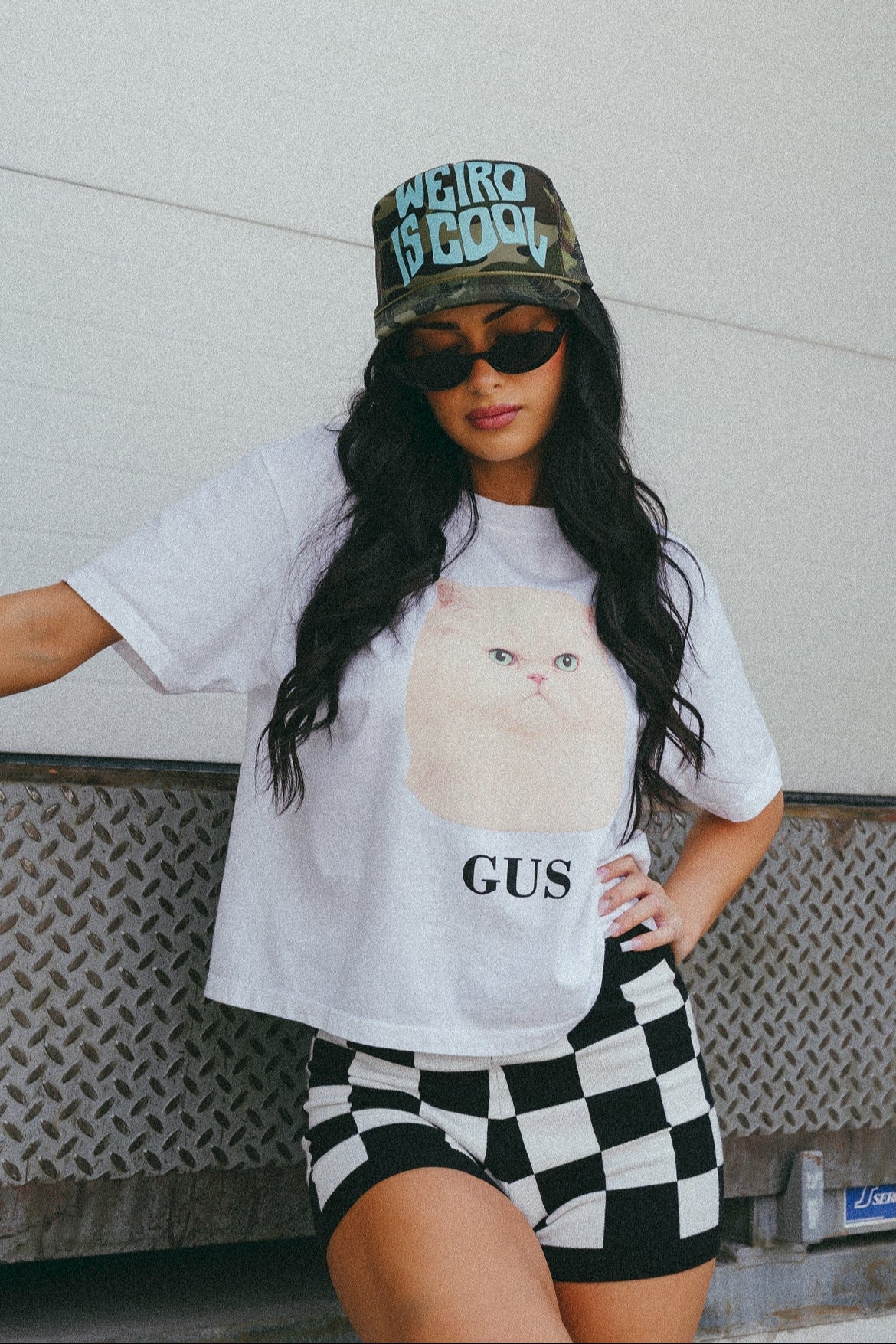 Gus The Cat Vintage - Inspired Boxy Tee - Dressed in Lala
