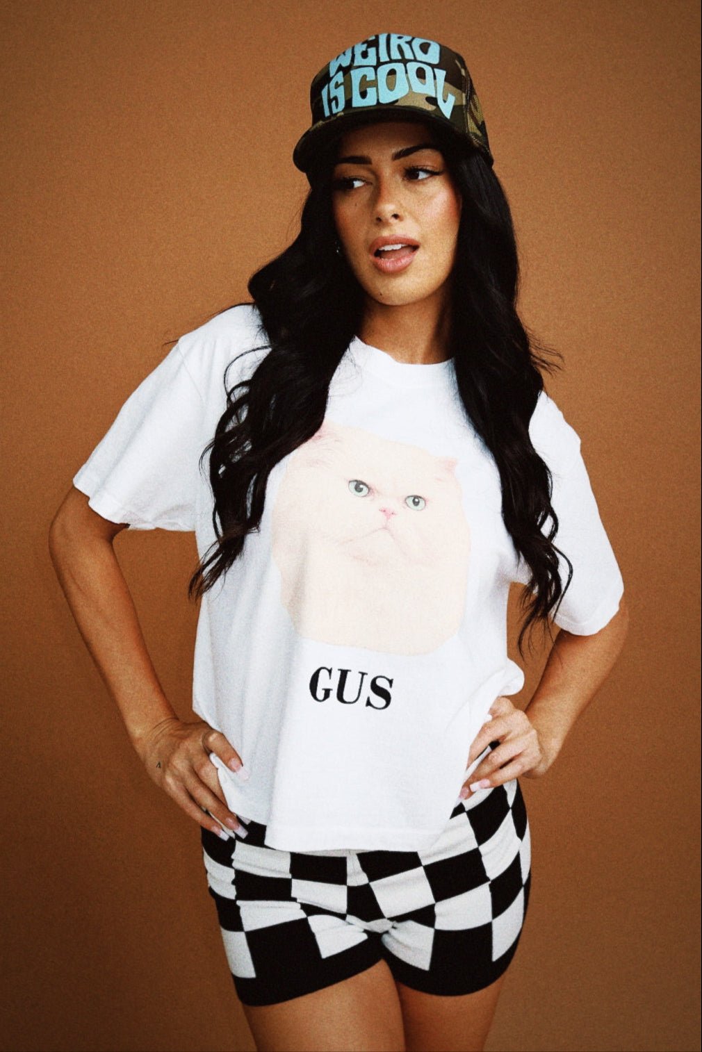 Gus The Cat Vintage - Inspired Boxy Tee - Dressed in Lala
