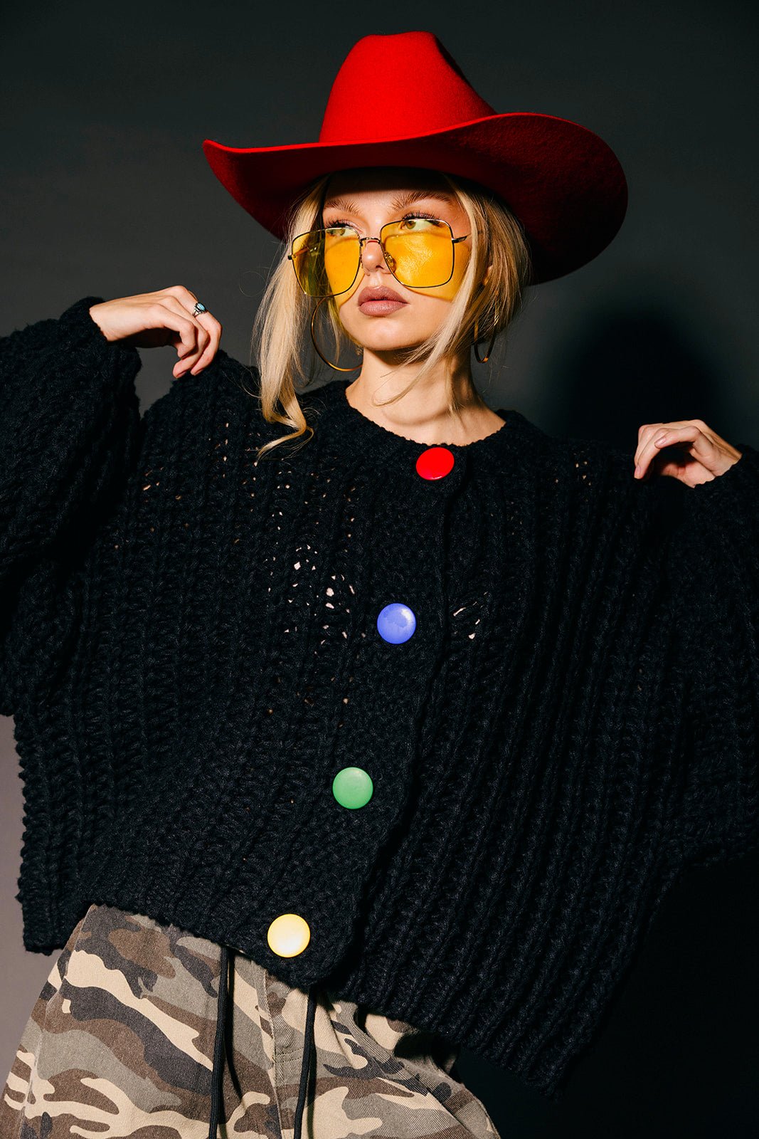 Happy Hand Knit Chunky Cardigan - Dressed in Lala