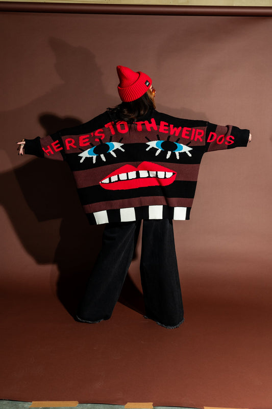 Here's To The Weirdos Oversized Cardigan - Dressed in Lala