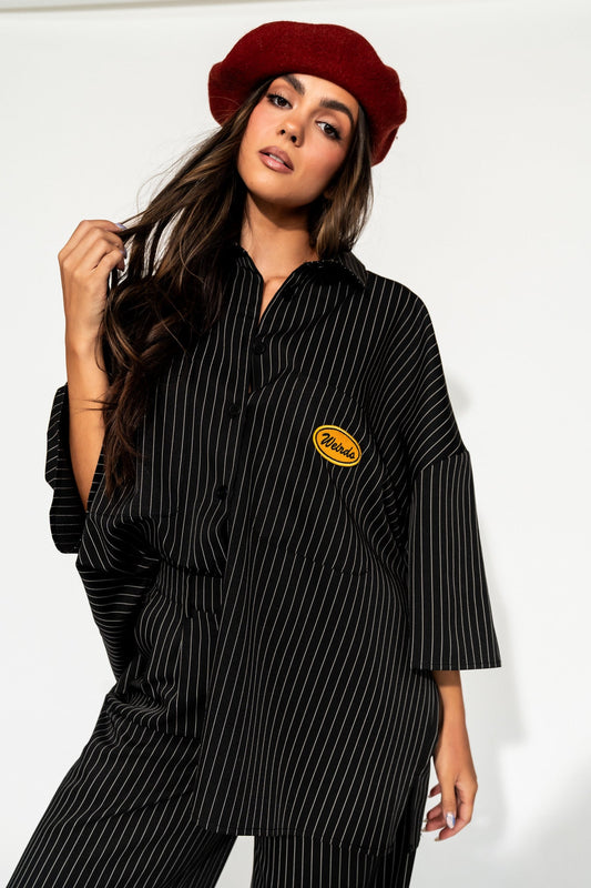 Hi I'm a Weirdo Oversized Work Shirt - Dressed in Lala