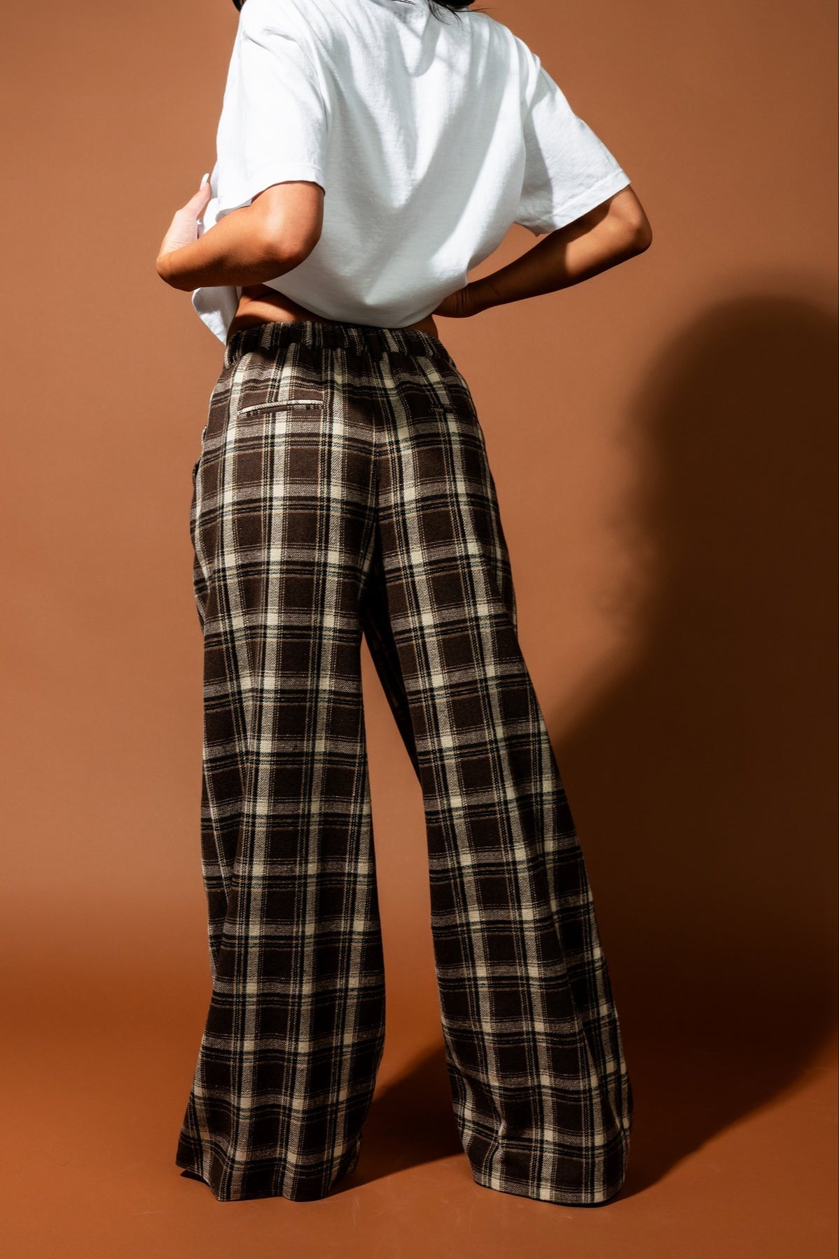 Honey Baby Sparkle Wide Leg Trousers in Mocha - Dressed in Lala