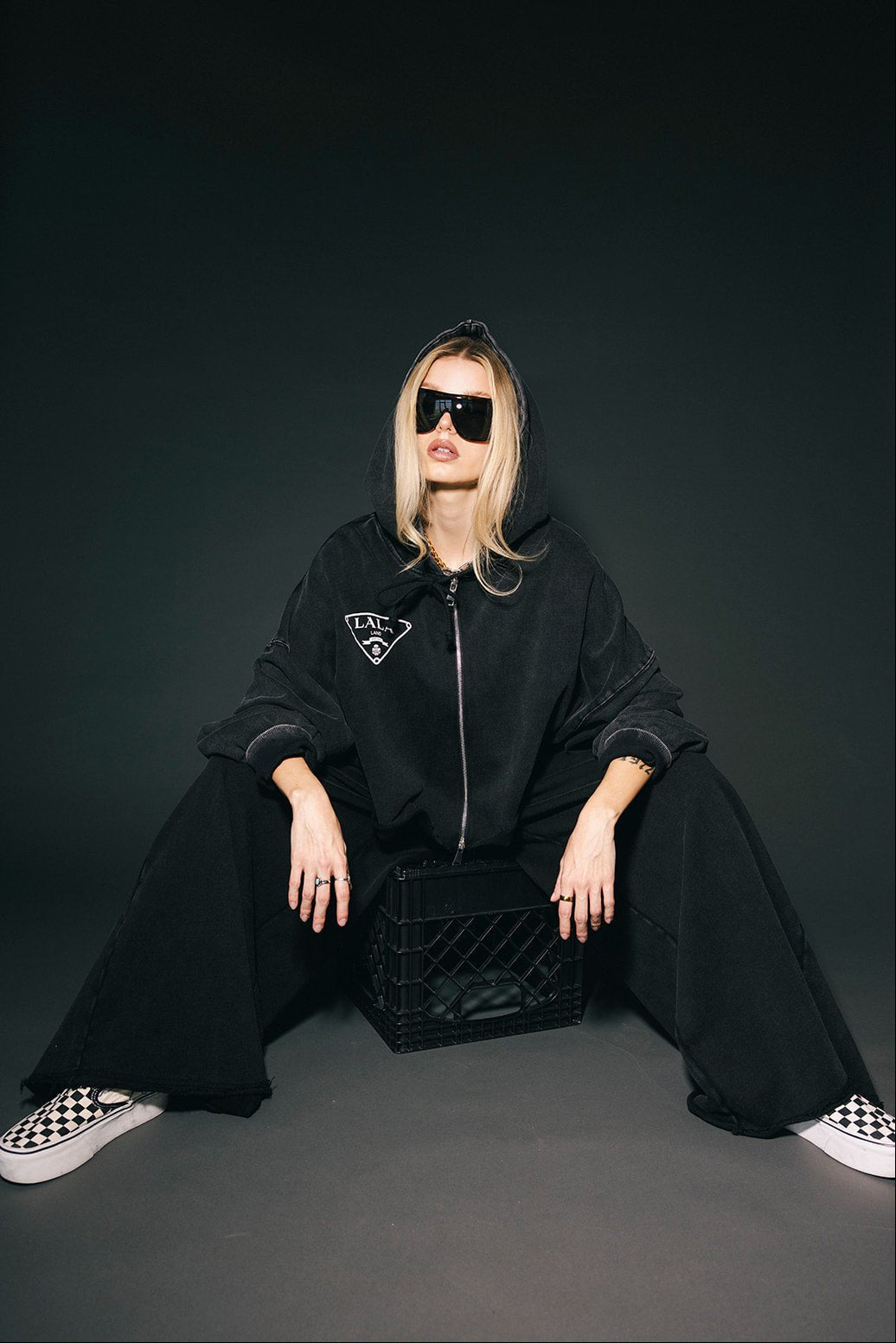 House of Lala Cropped Zip Up Hoodie - Dressed in Lala