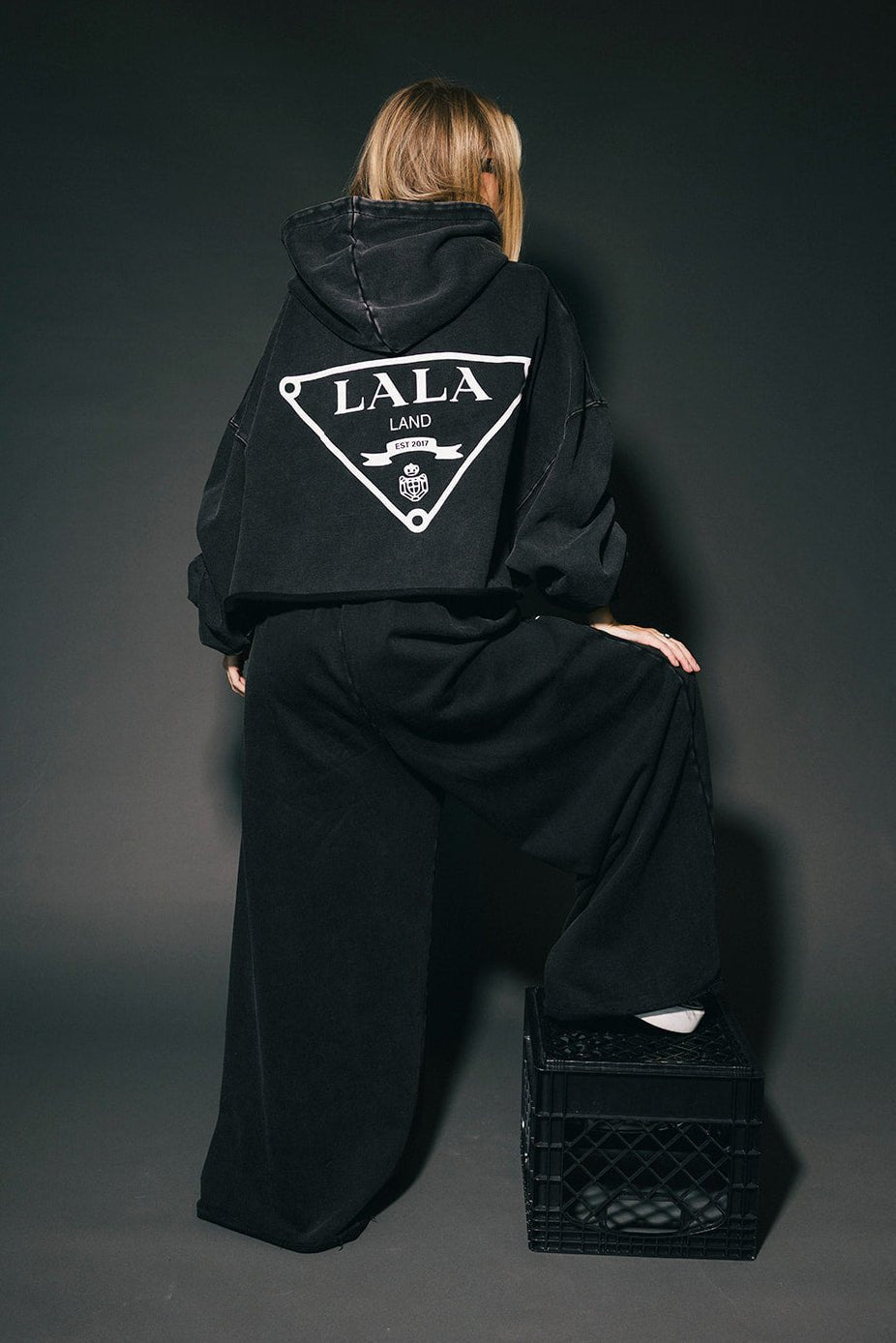 House of Lala Cropped Zip Up Hoodie - Dressed in Lala