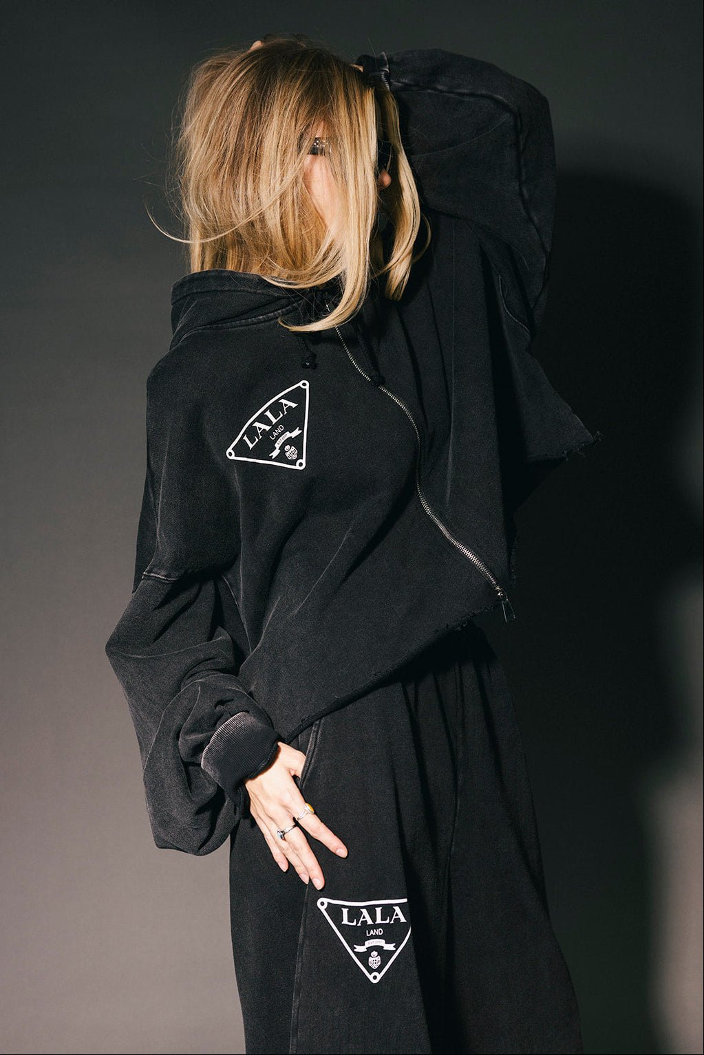 House of Lala Cropped Zip Up Hoodie - Dressed in Lala