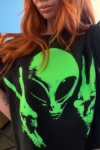 I Come in Peace Alien Boxy Tee - Dressed in Lala