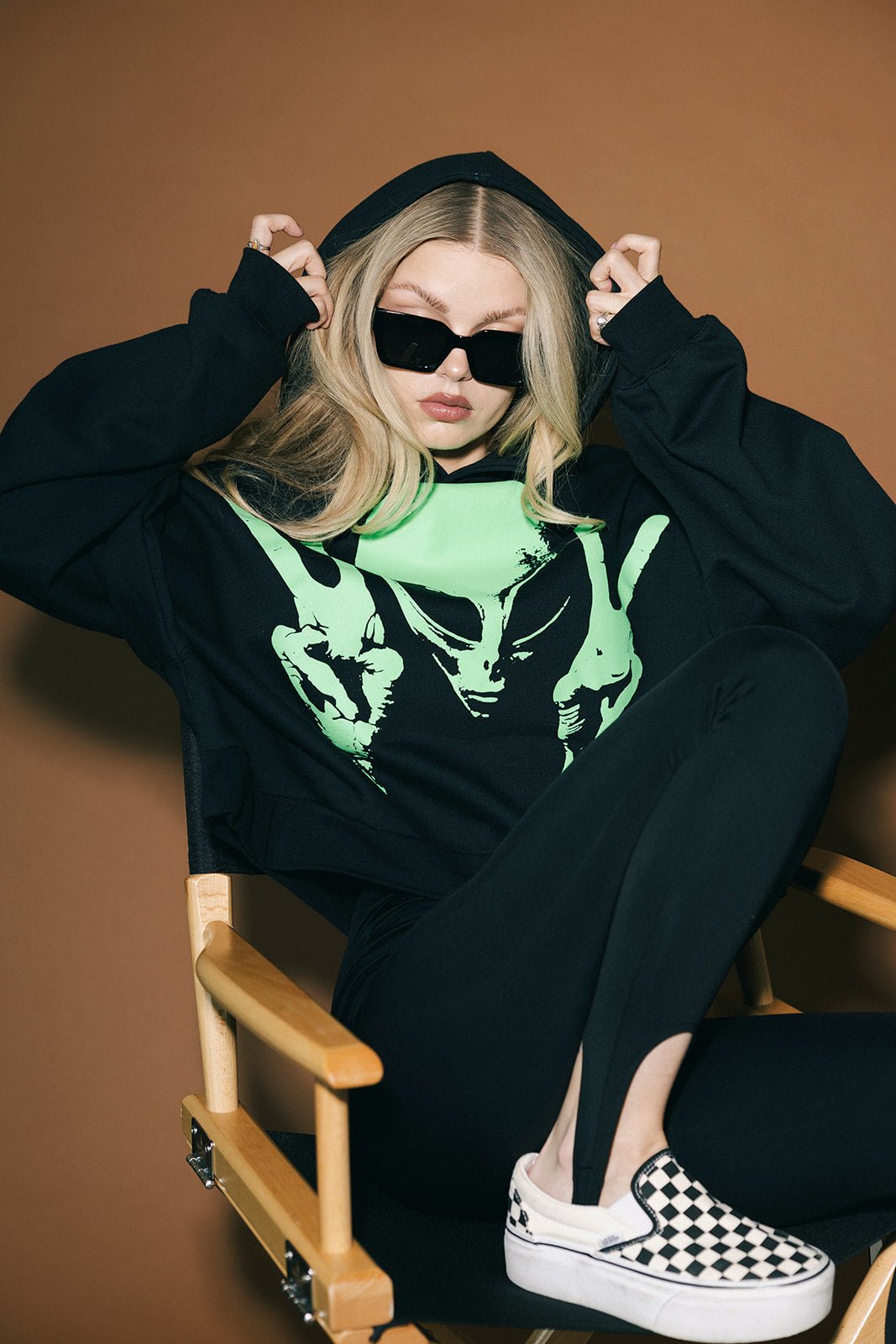 I Come in Peace Alien Cropped Hoodie - Dressed in Lala
