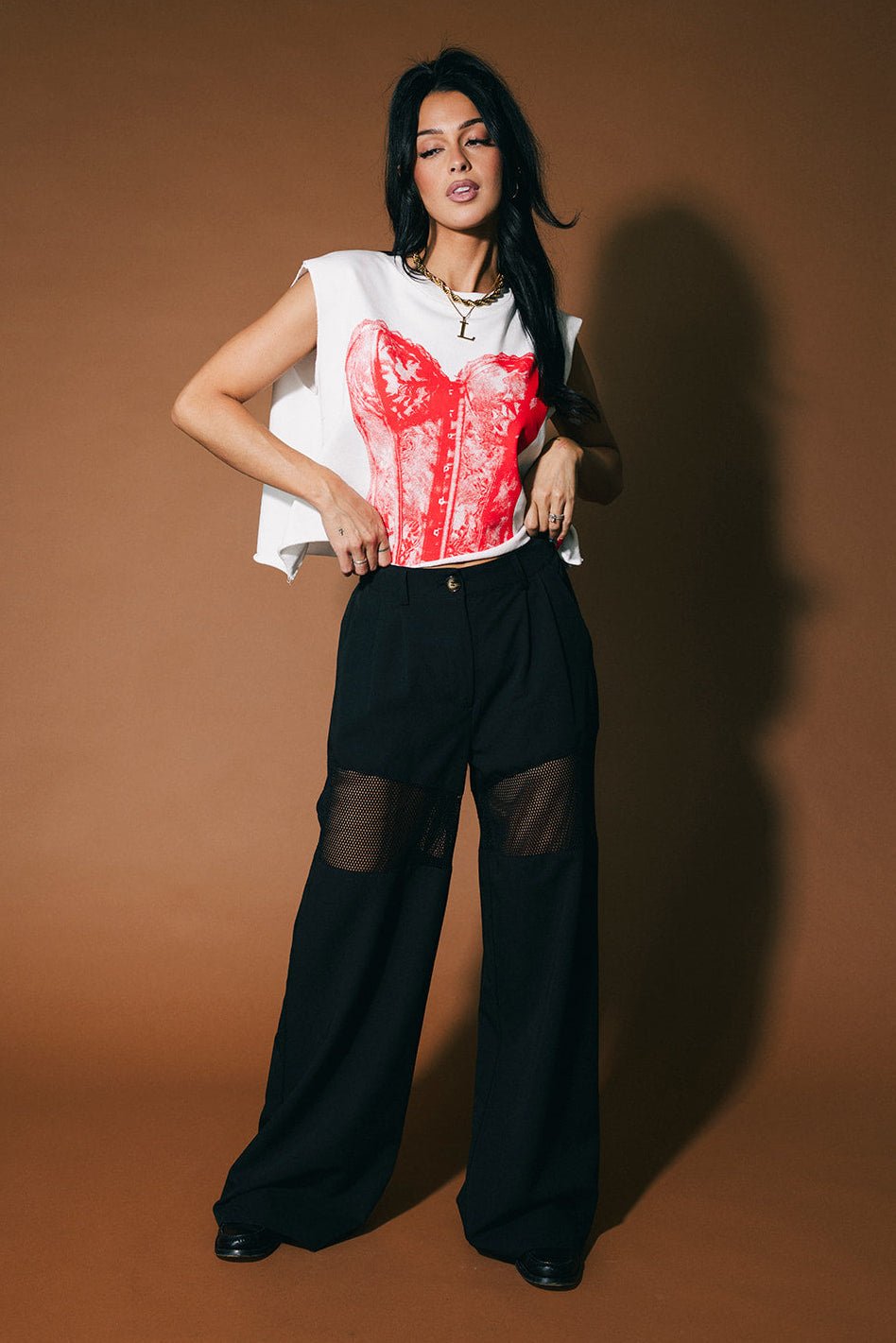 I Do What I Want Cropped Cutoff Corset Sweatshirt in White - Dressed in Lala