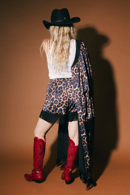 I Love Your Aura Leopard Fringe Boxer Shorts - Dressed in Lala