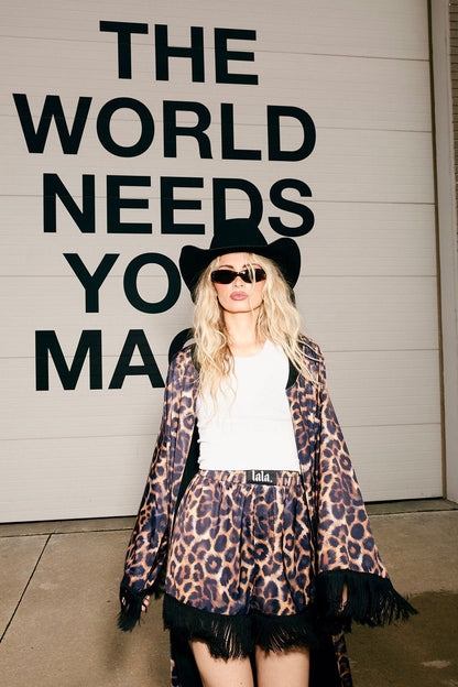 I Love Your Aura Leopard Fringe Boxer Shorts - Dressed in Lala