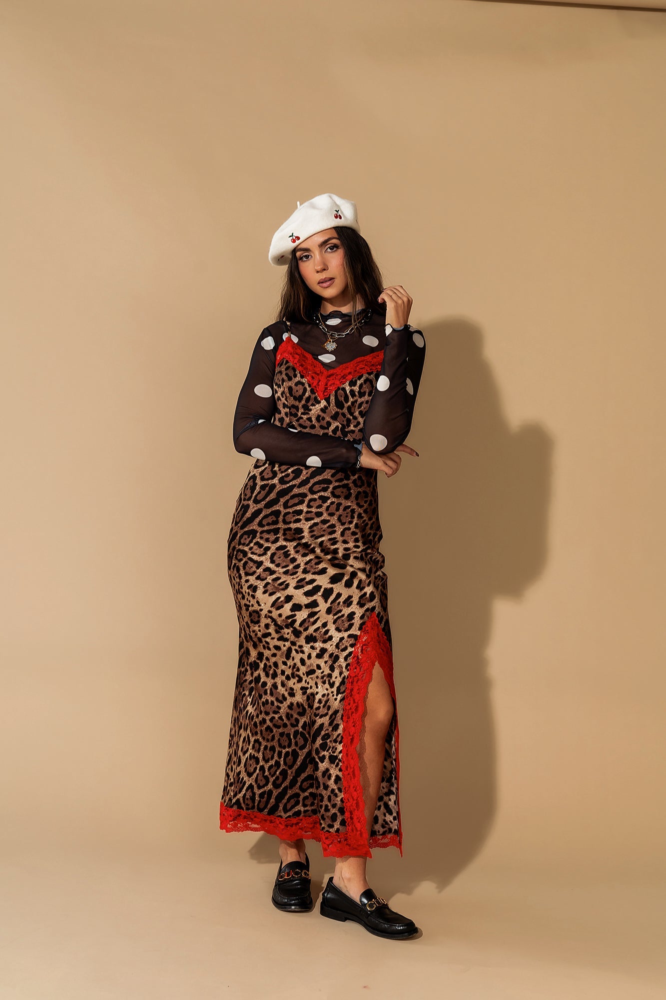 Icons Only Lace Slip Dress in Leopard - Dressed in Lala