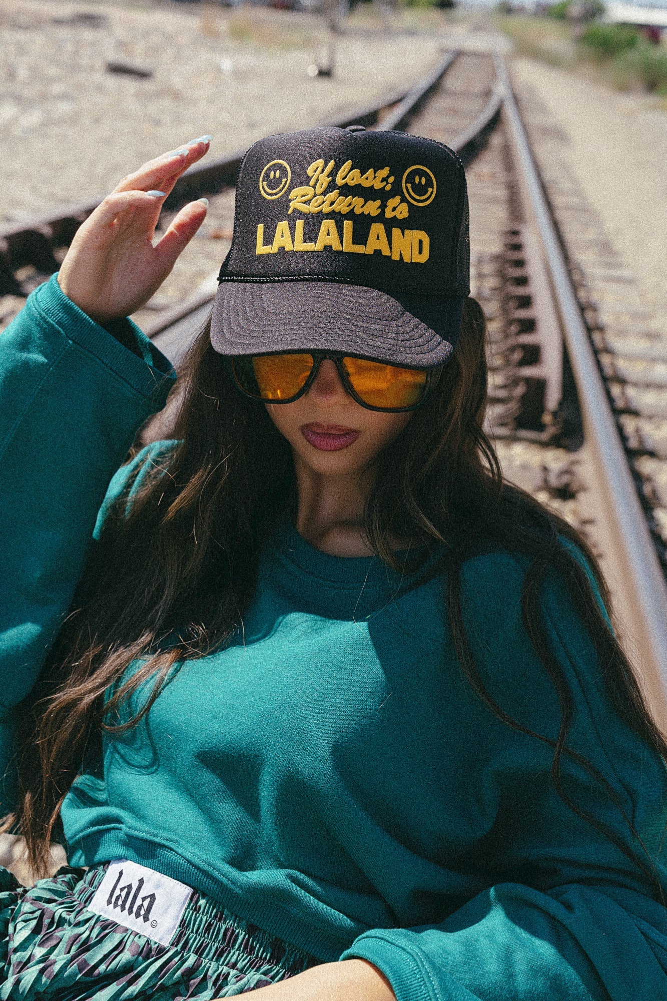 If Lost, Return to Lalaland Puff Print Trucker Hat - Dressed in Lala