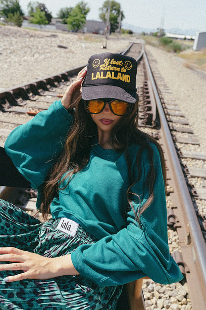If Lost, Return to Lalaland Puff Print Trucker Hat - Dressed in Lala