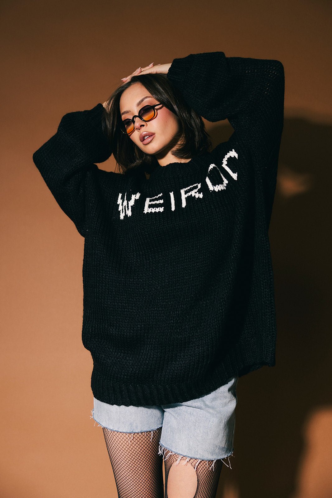 I’m A Weirdo Slouchy Knit in Black - Dressed in Lala