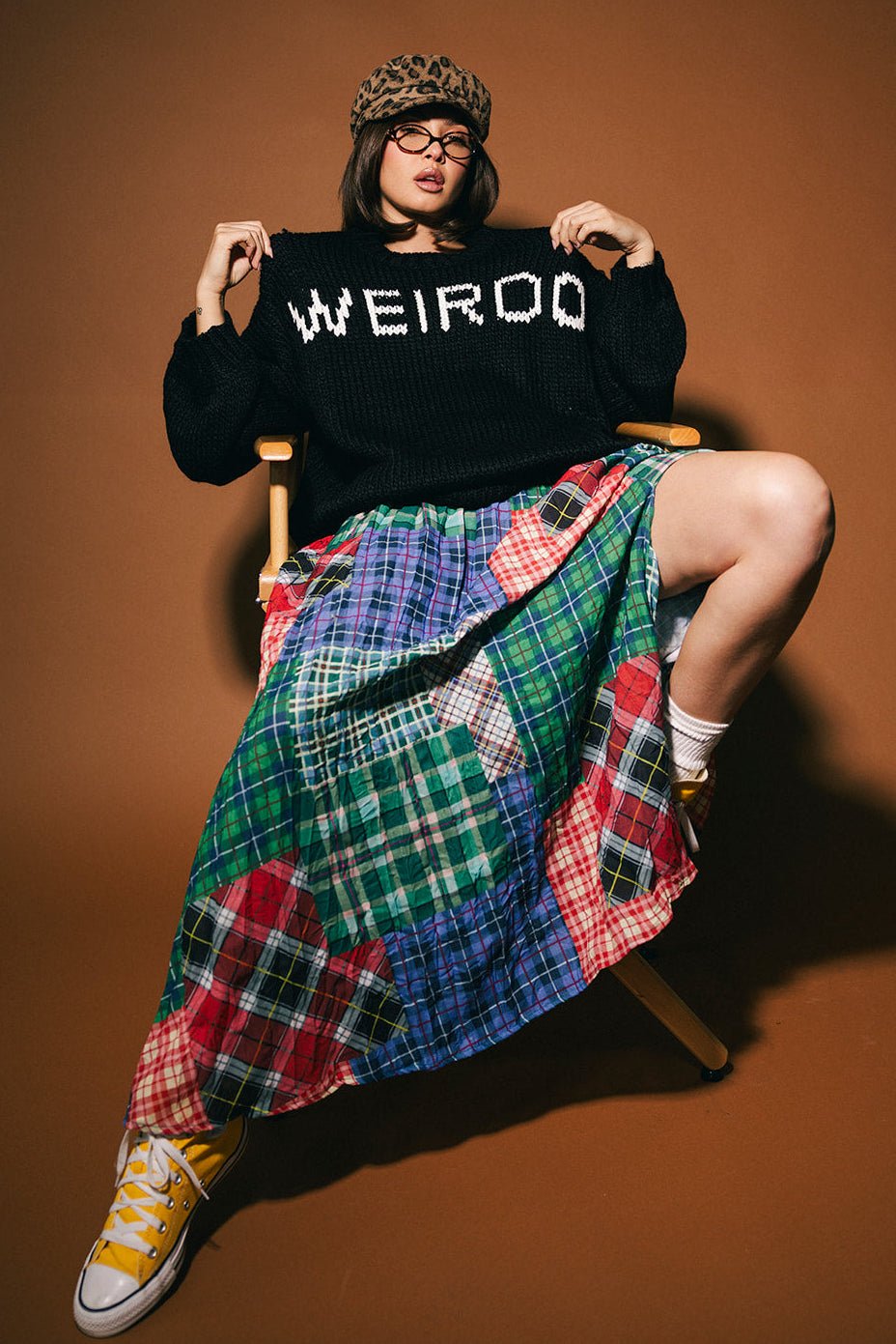 I'm A Weirdo Slouchy Knit in Black *RESTOCKED* – Dressed in Lala