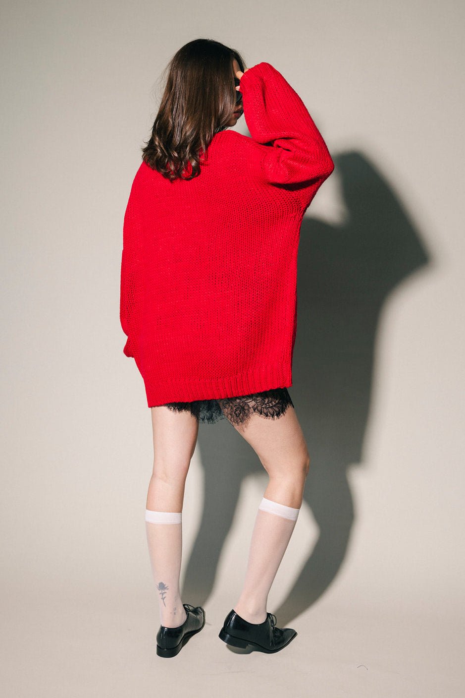 I’m A Weirdo Slouchy Knit in Red + Pink - Dressed in Lala