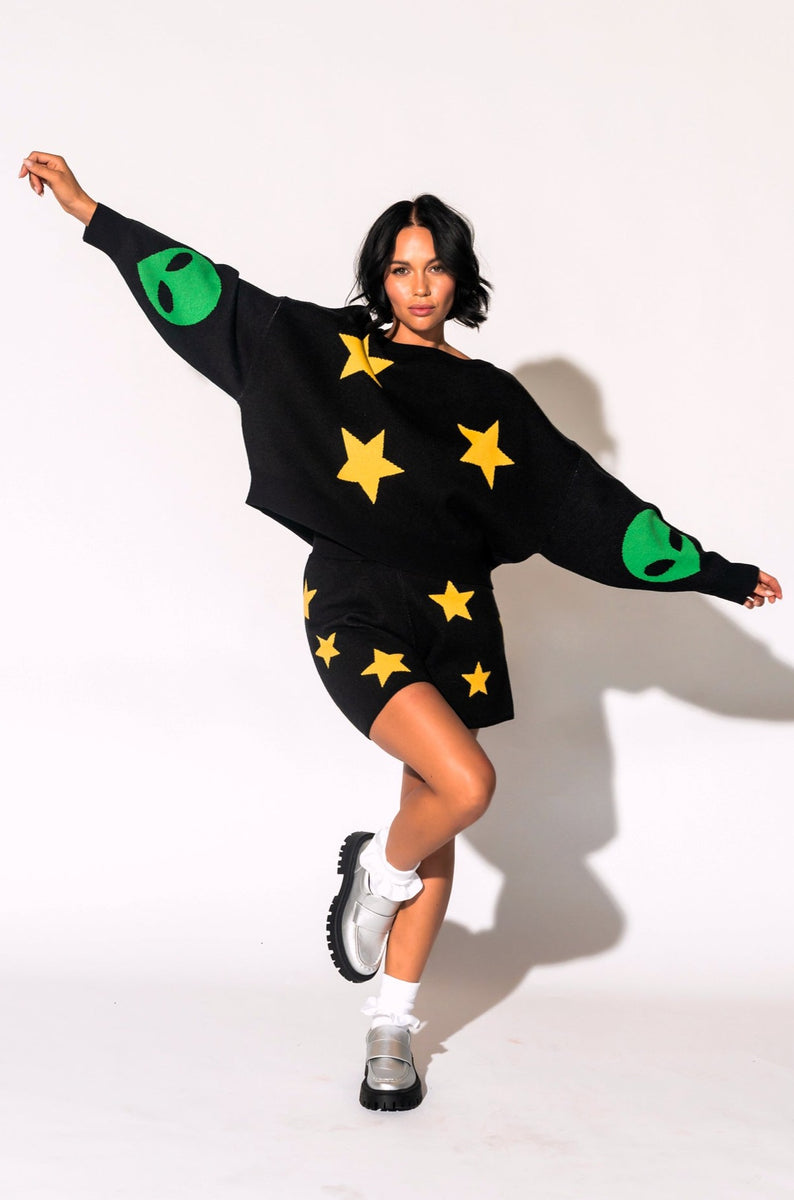 Take Me To Your Leader Alien Knit Set Dressed in Lala