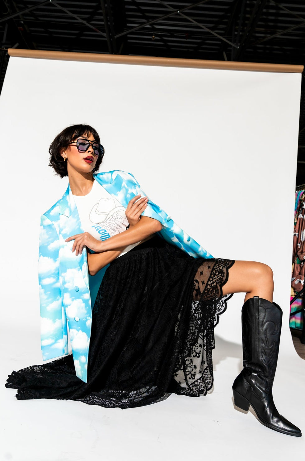 Make Me Wanna Lala Boyfriend Blazer in Cloud Nine Dressed in Lala