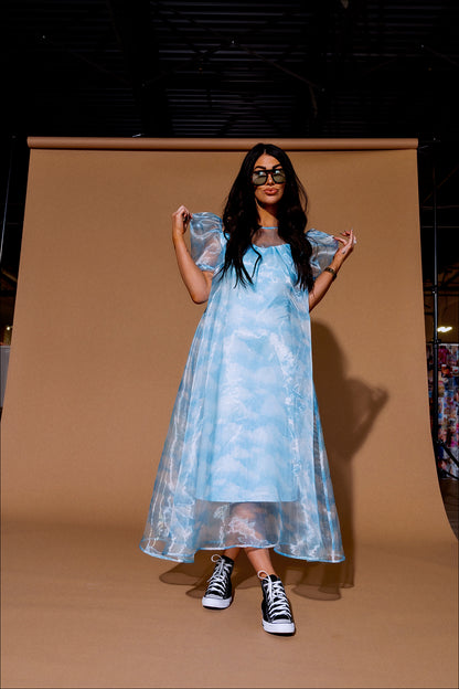 Star Energy Organza Dress in Cloud Nine