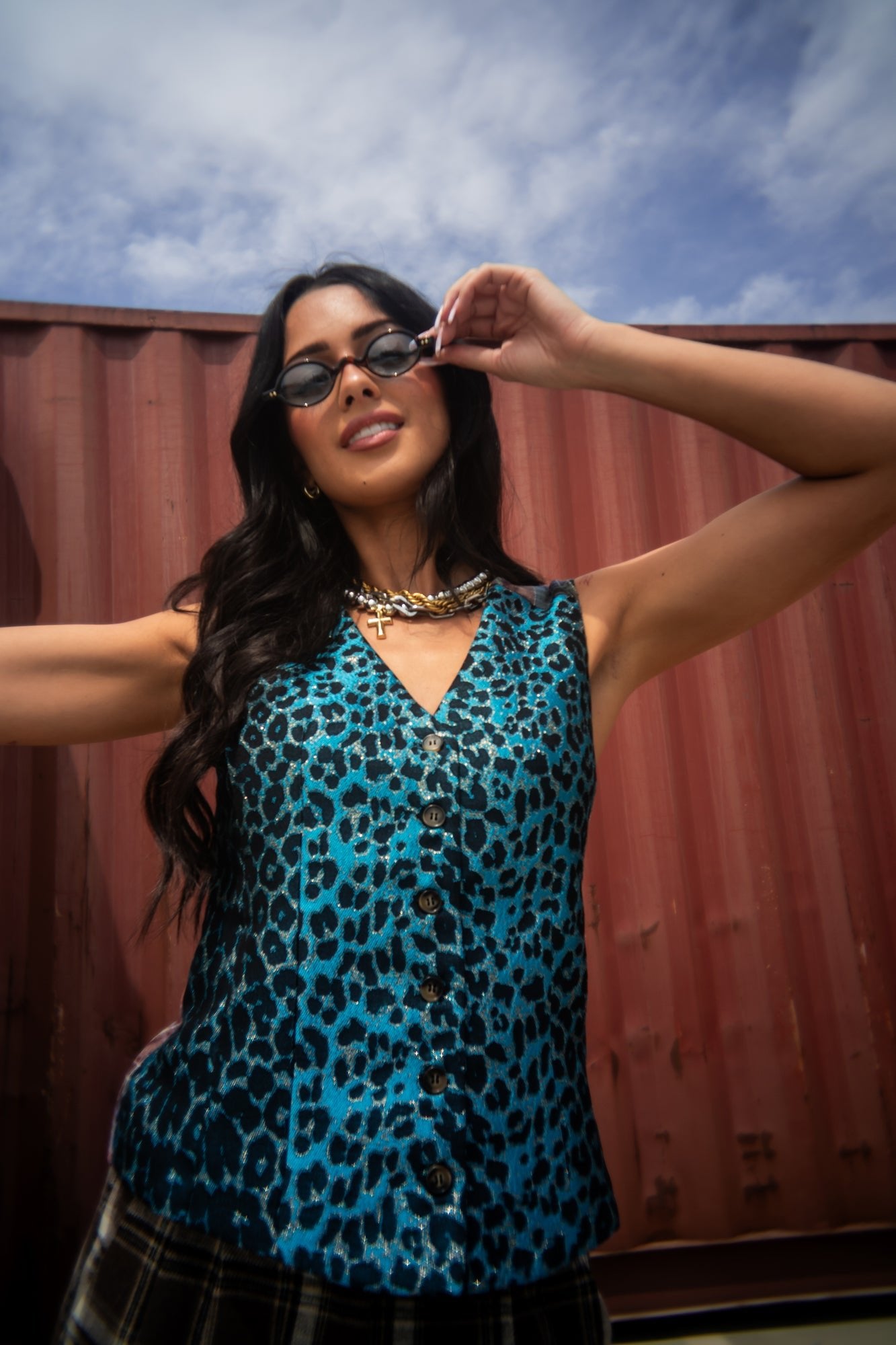 Indie Sleaze Half + Half Waistcoat Vest - Dressed in Lala