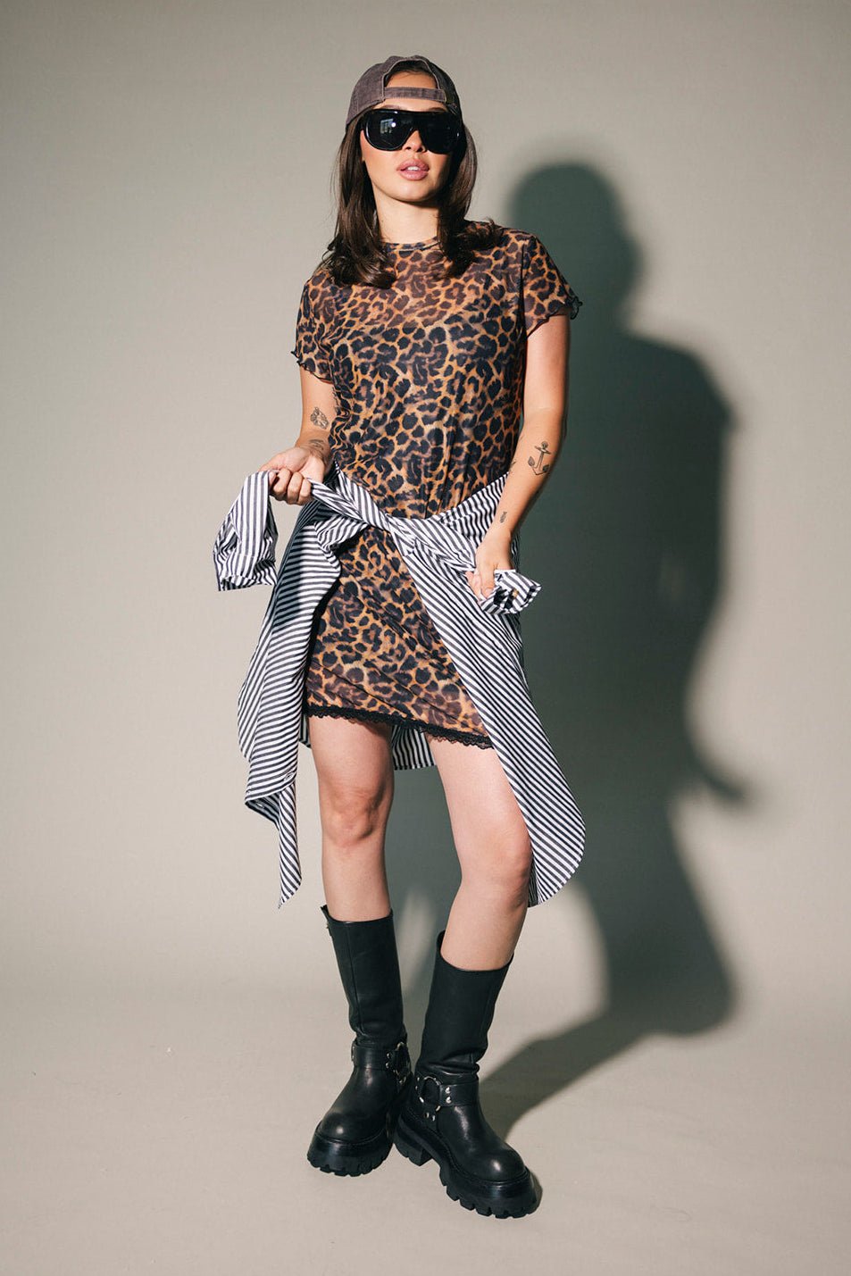 Inner-Knowing Leopard Mesh Mini Dress XL