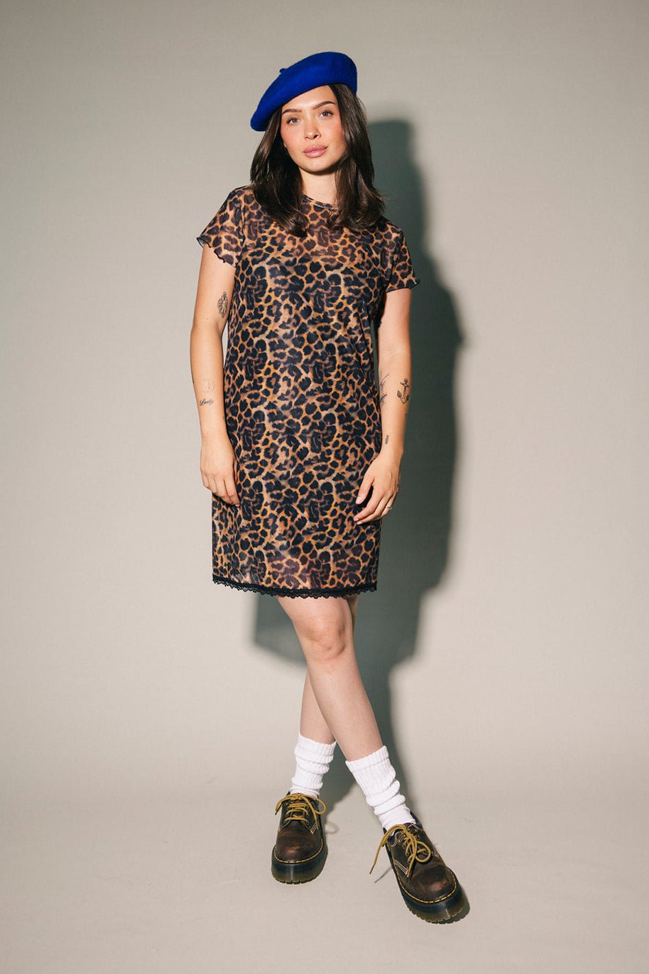 Inner-Knowing Leopard Mesh Mini Dress - Dressed in Lala