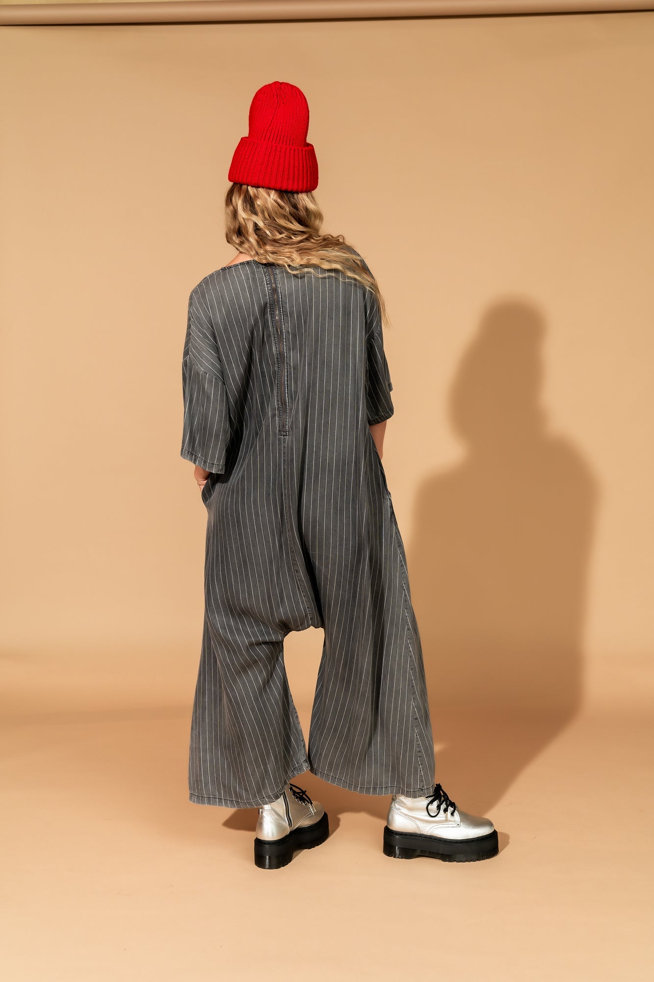 IYKYK Ultra Harem Jumpsuit in Tencel Pinstripe - Dressed in Lala