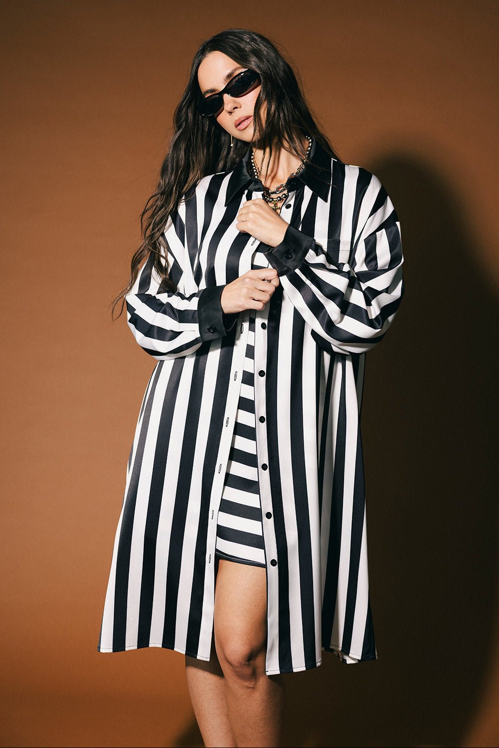 Jailbird Satin Dress + Duster Set - Dressed in Lala