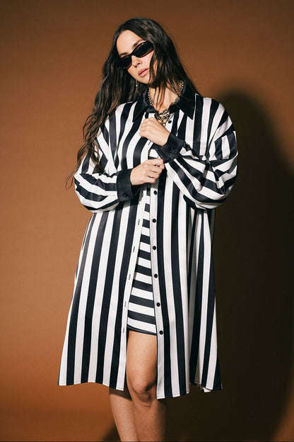 Jailbird Satin Dress + Duster Set - Dressed in Lala