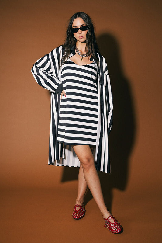 Jailbird Satin Dress + Duster Set - Dressed in Lala