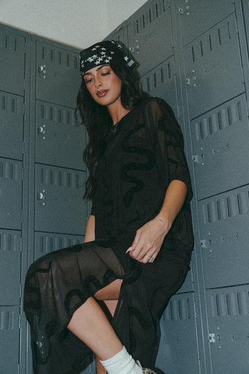 Karma Oversized Mesh Dress + Slip in Hiss and Tell