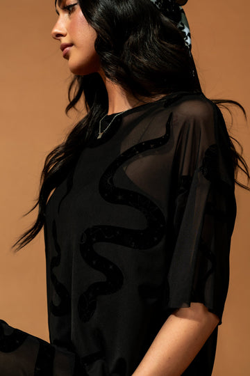 Karma Oversized Mesh Dress + Slip in Hiss and Tell
