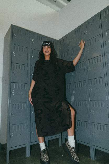 Karma Oversized Mesh Dress + Slip in Hiss and Tell - Dressed in Lala