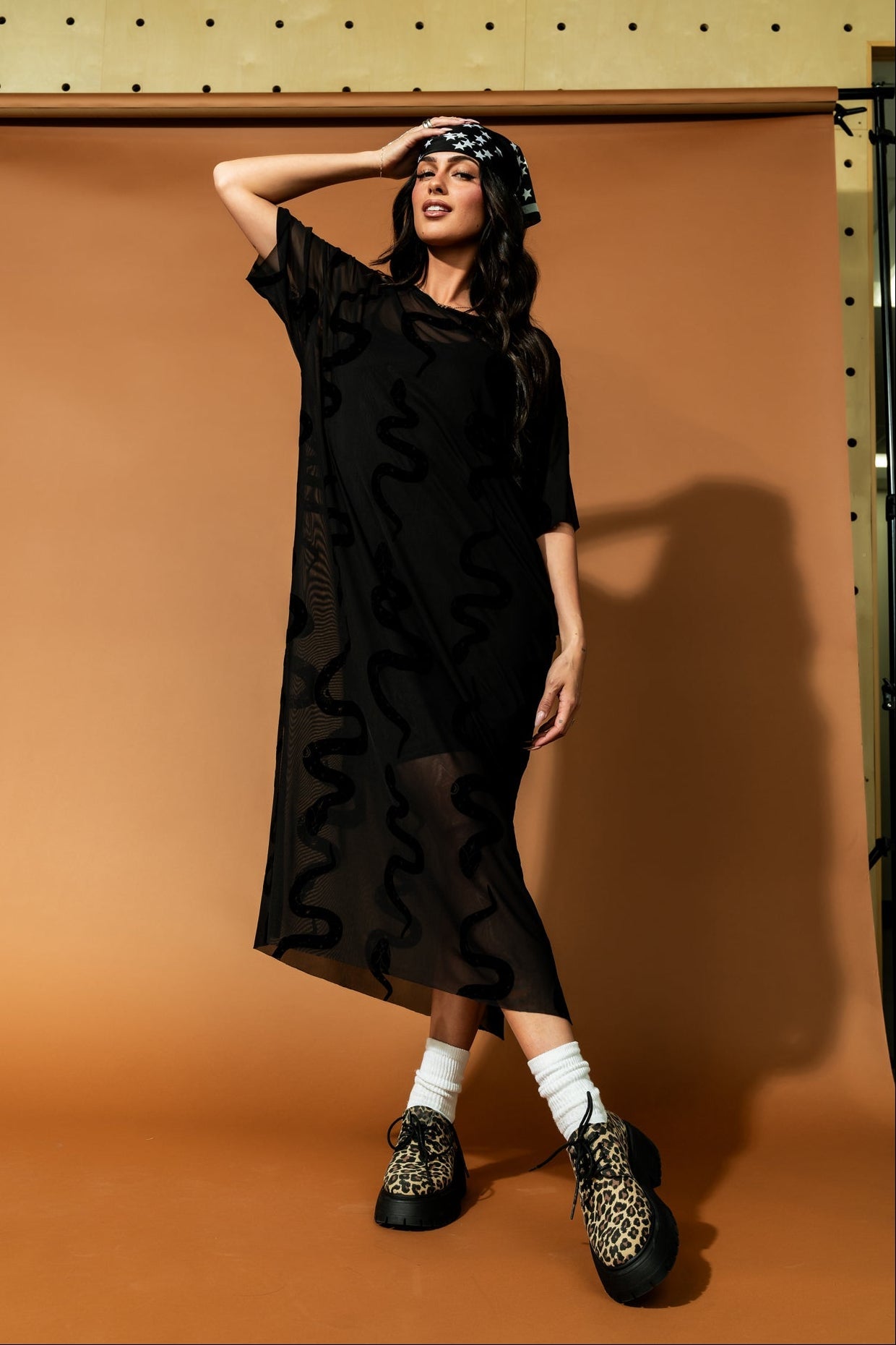 Karma Oversized Mesh Dress + Slip in Hiss and Tell - Dressed in Lala