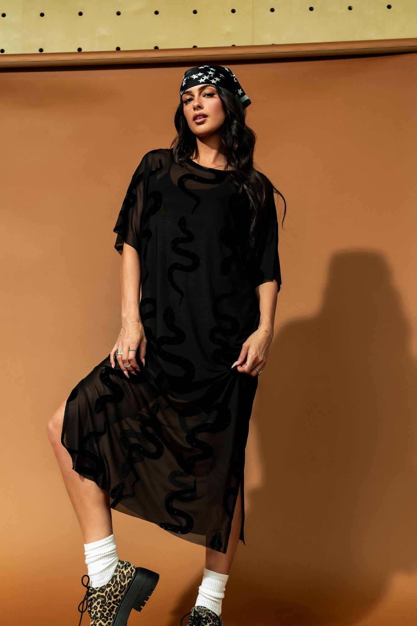 Karma Oversized Mesh Dress + Slip in Hiss and Tell - Dressed in Lala