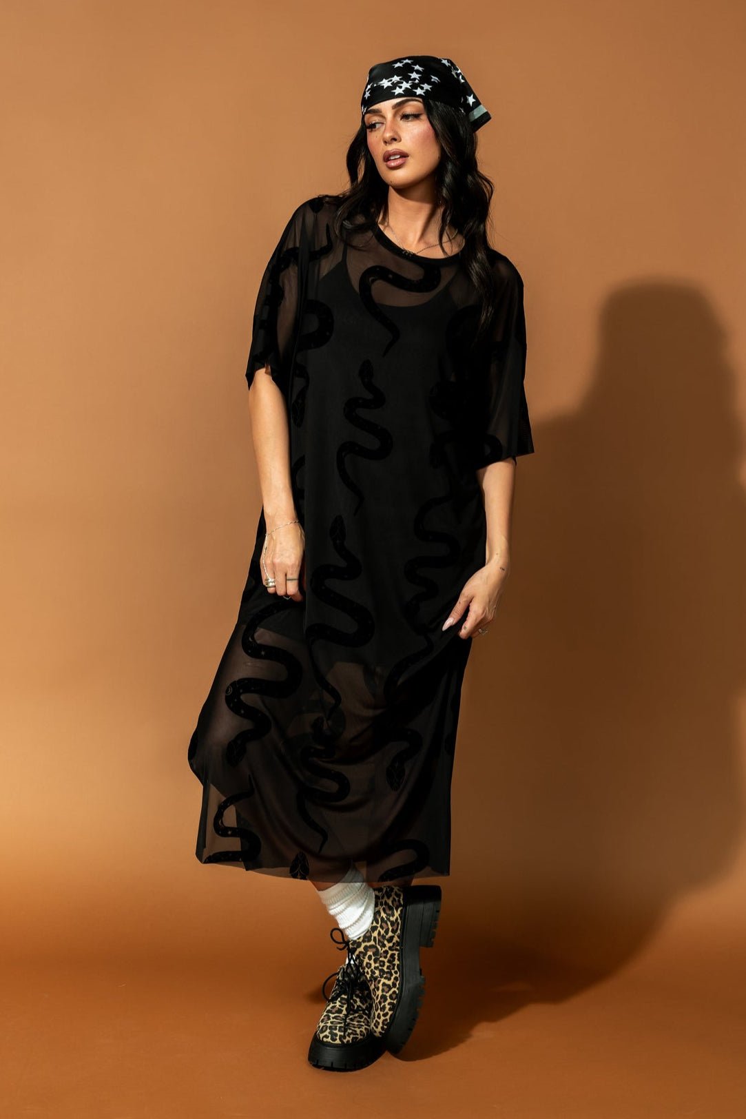 Karma Oversized Mesh Dress + Slip in Hiss and Tell - Dressed in Lala