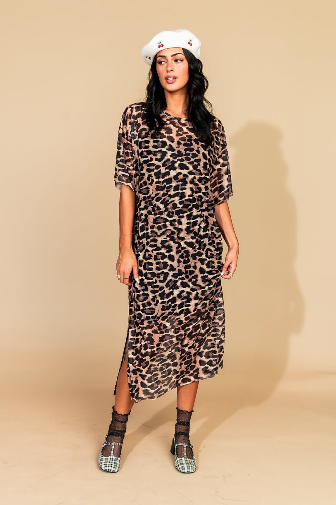 Karma Oversized Mesh Dress + Slip in Leopard Lover - Dressed in Lala