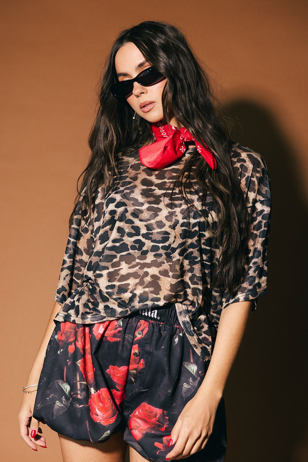 Karma Oversized Mesh Top in Leopard - Dressed in Lala