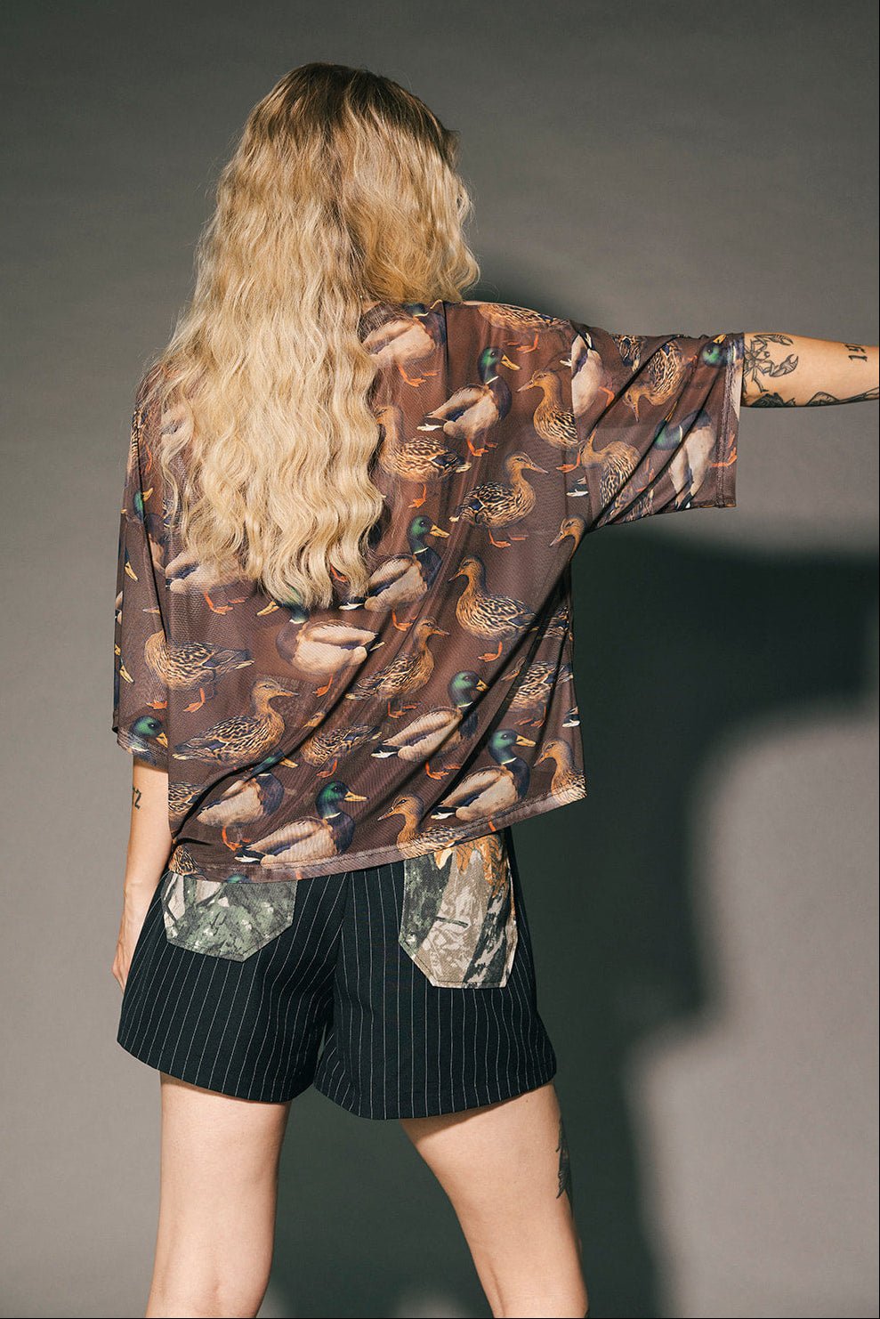 Karma Oversized Mesh Top in Lucky Duck - Dressed in Lala