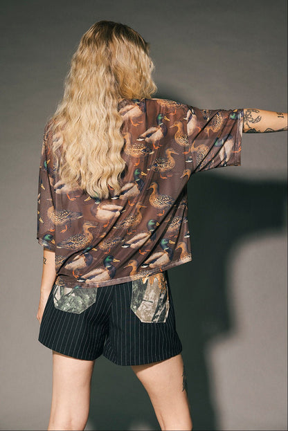 Karma Oversized Mesh Top in Lucky Duck - Dressed in Lala