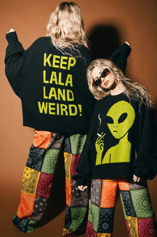 Keep Lalaland Weird Oversized Alien Sweater - Dressed in Lala