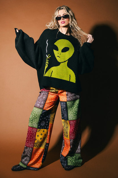 Keep Lalaland Weird Oversized Alien Sweater - Dressed in Lala