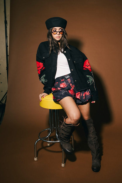 La Vie En Rose Boxy Cropped Denim Jacket - Dressed in Lala
