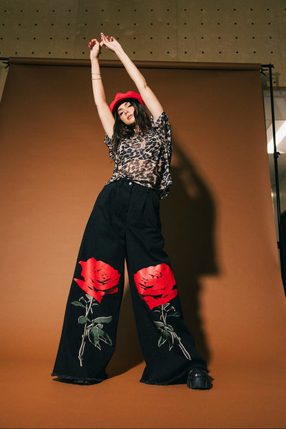 La Vie En Rose Wide Leg Denim - Dressed in Lala