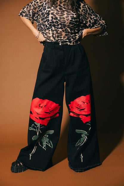 La Vie En Rose Wide Leg Denim - Dressed in Lala