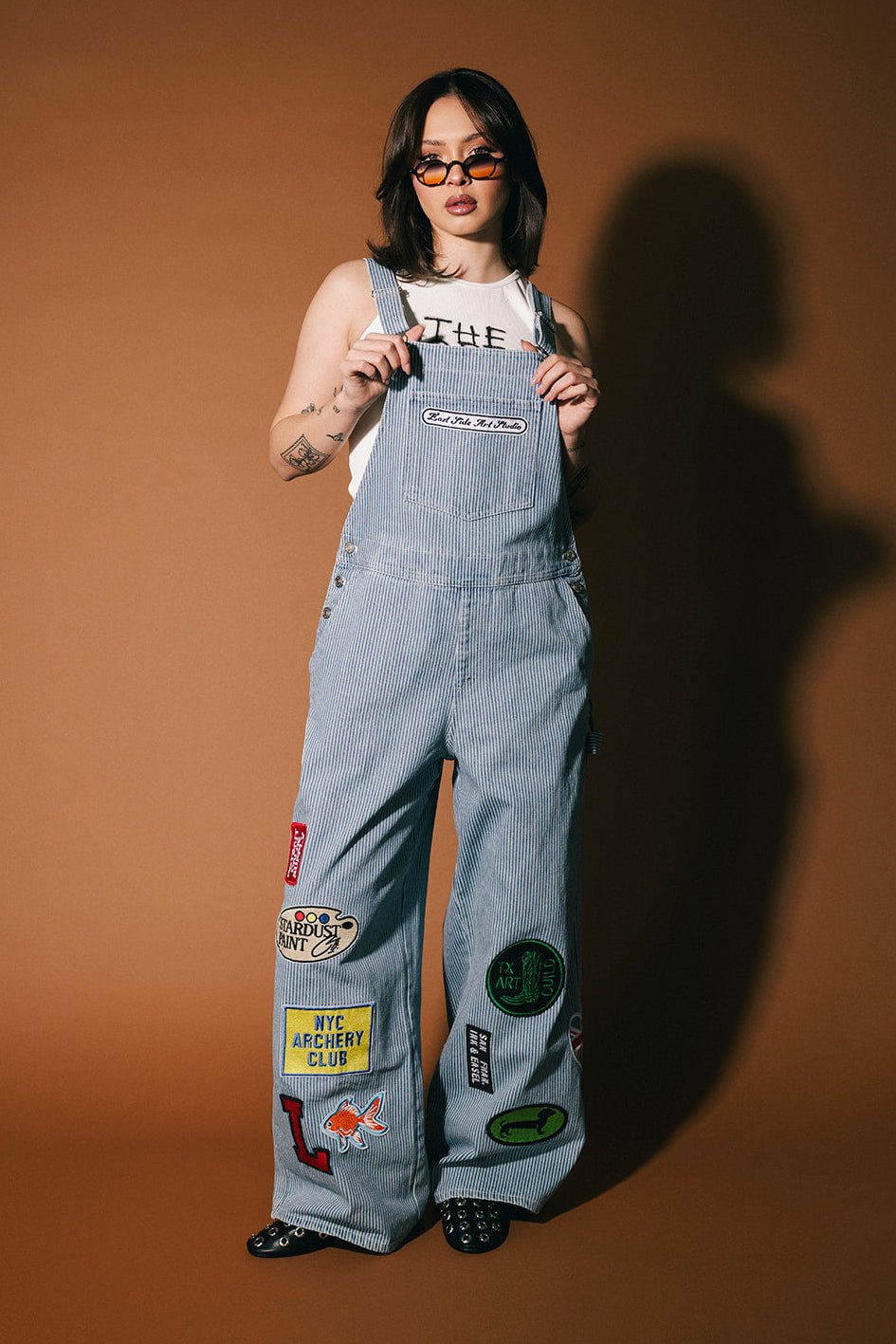 Lala Art Studio Patched Wide Leg Overalls - Dressed in Lala