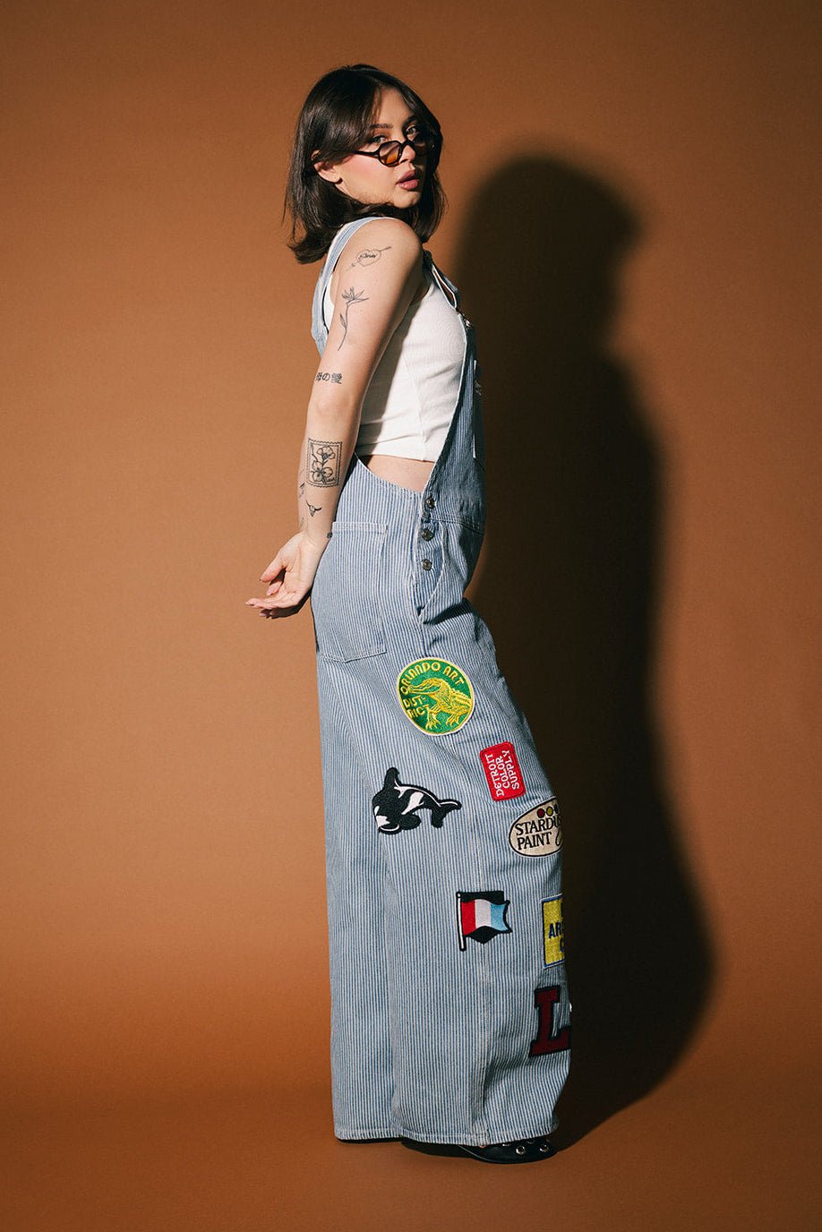 Lala Art Studio Patched Wide Leg Overalls - Dressed in Lala