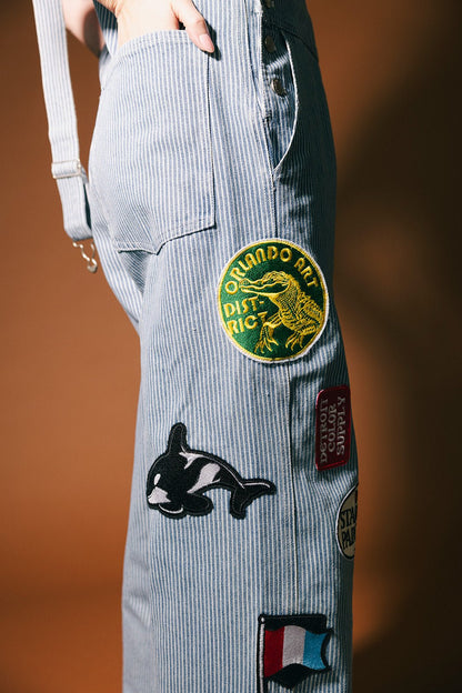 Lala Art Studio Patched Wide Leg Overalls - Dressed in Lala