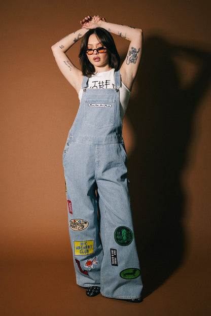 Lala Art Studio Patched Wide Leg Overalls - Dressed in Lala