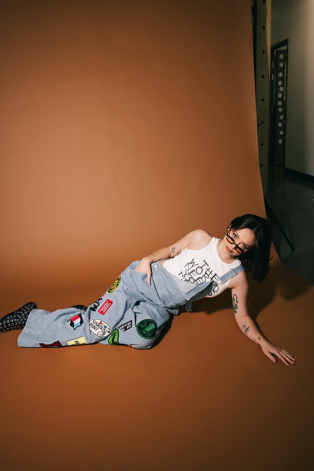 Lala Art Studio Patched Wide Leg Overalls - Dressed in Lala